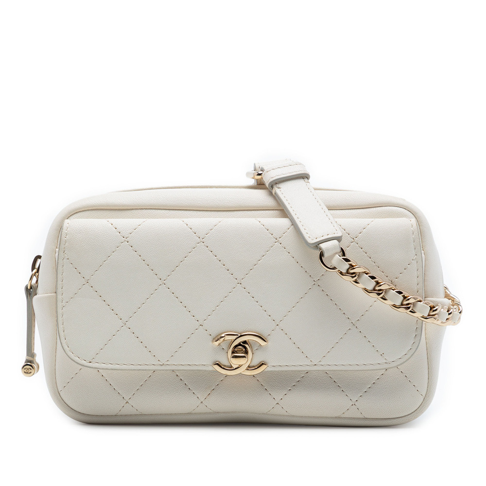 Pre-Loved Chanel Quilted Goatskin Casual Trip Waist Bag